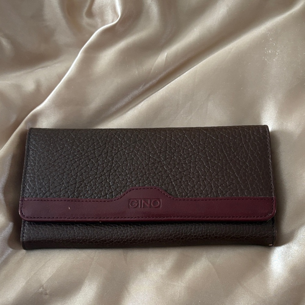 GINO Wallet brown and maroon wallet leather